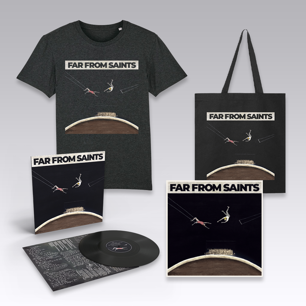 Far From Saints - CD or LP + Album Cover T-Shirt + Tote + Art Print