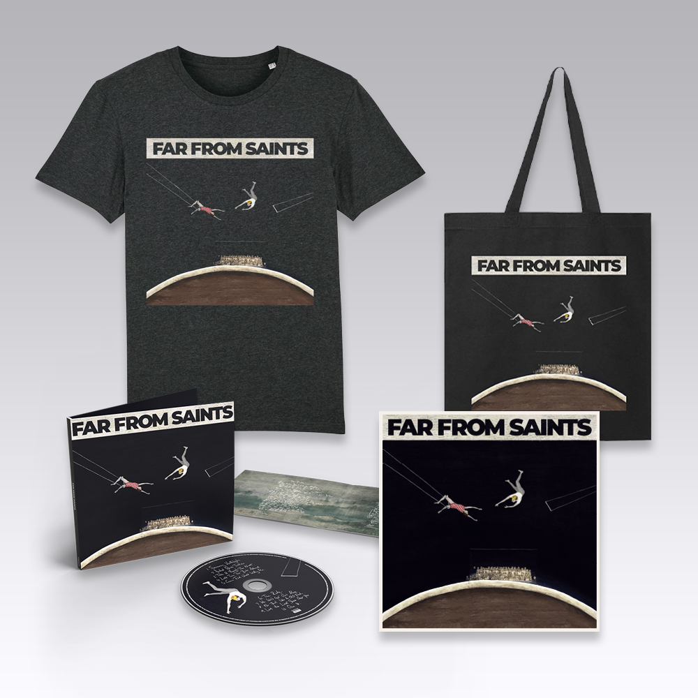Far From Saints - CD or LP + Album Cover T-Shirt + Tote + Art Print