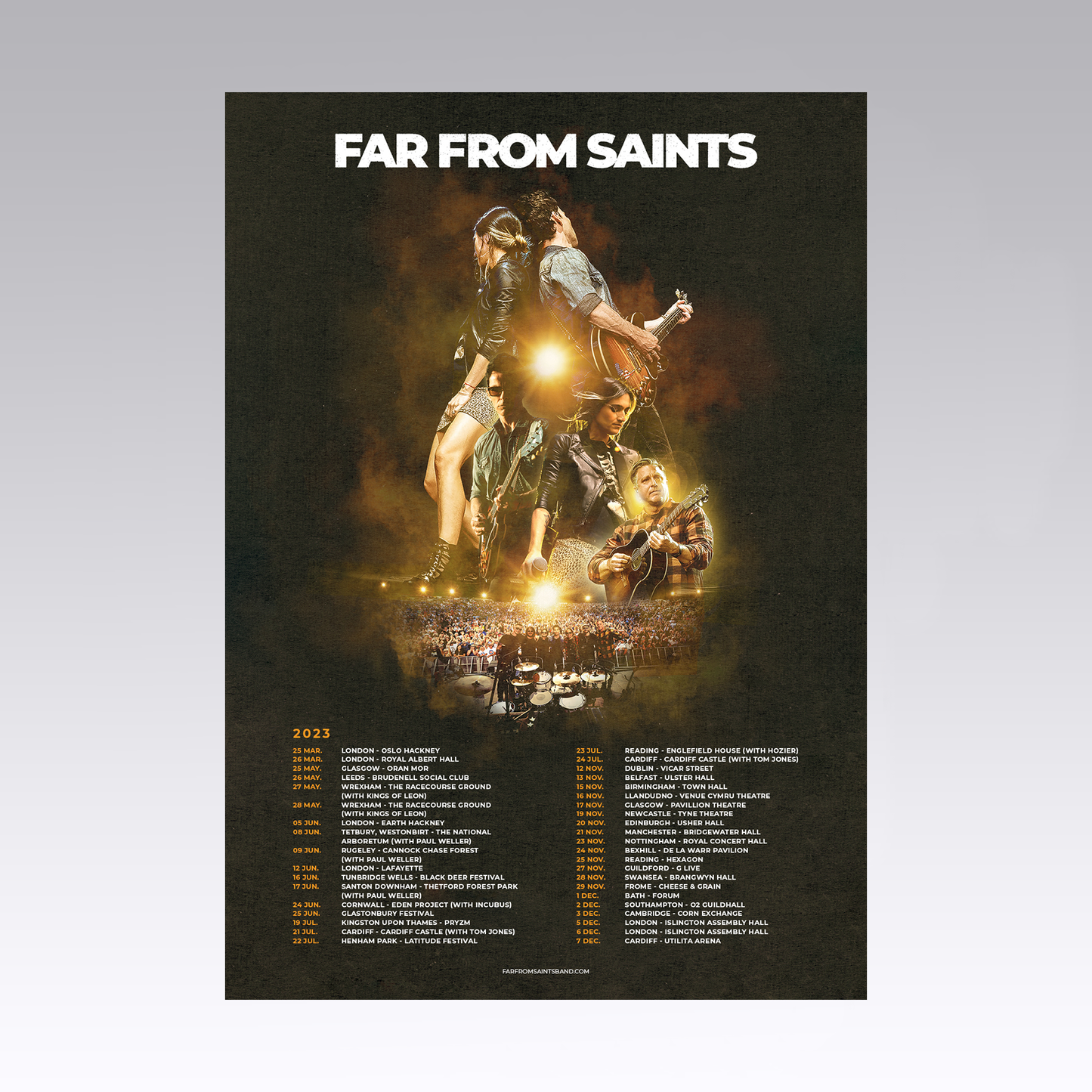 FAR FROM SAINTS 2023 TOUR POSTER