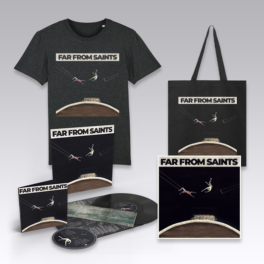 Far From Saints - Album Cover T-Shirt  Ultimate Merch Bundle + Art Print